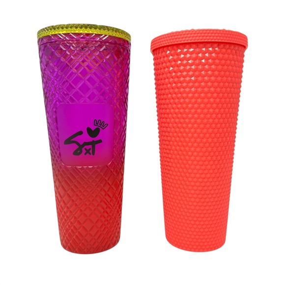 Starbucks Other - Starbucks Shae Anthony She‎ x This & Pink Dragonfruit Studded Tumbler Set 24oz